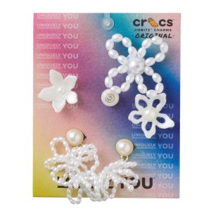 White Pearl Beaded 5 Pack Jibbitz