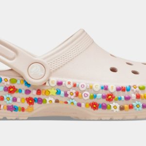 Classic Clog Beaded Band Infant Toddler Sandals (Pink)