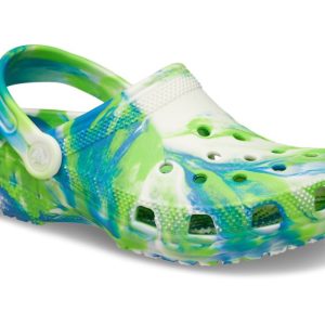 CROCS- KIDS CLASSIC GLOW-IN-THE-DARK MARBLED CLOG