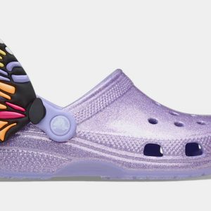 Classic Clog I Am Butterfly Infant Toddler Sandals (Purple/Black)