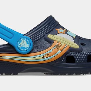 Classic Clog UFO Lights Infant Toddler Sandals (Navy/Orange)