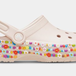 Classic Clog Beaded Band Grade School Sandals (Pink)