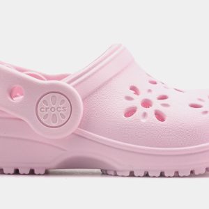 Classic Clog Floral Cut Out Infant Toddler Sandals (Pink)