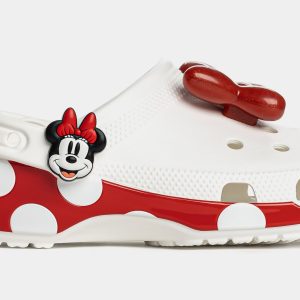 Disney Minnie Mouse And Friends Classic Clog Mens Sandals (White/Red)