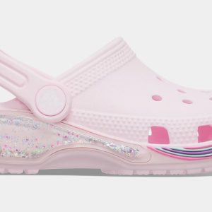Classic Clog Star Sparkle Shaker Infant Toddler Sandals (Light Pink)