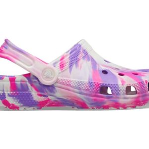CROCS- KIDS CLASSIC GLOW-IN-THE-DARK MARBLED CLOG