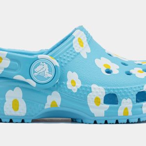 Classic Clog Daisy Infant Toddler Sandals (Blue/White)