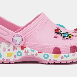 Disney Minnie Mouse Classic Clog Preschool/Grade School Sandals (Pink/White)