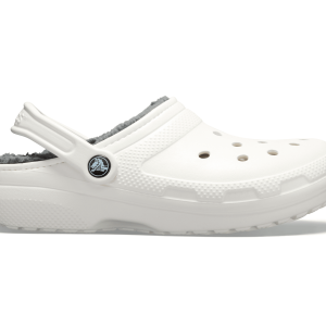 Crocs Unisex Classic Lined Clog - White / Grey