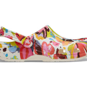 CROCS Unisex Classic Pained Floral Clog | Chalk