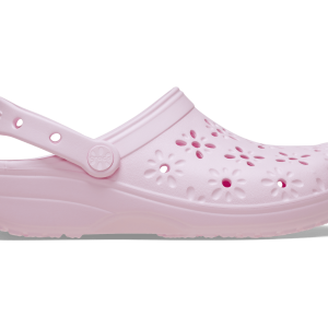 CROCS Unisex Classic Floral Cut Out Clog | Pink Milk