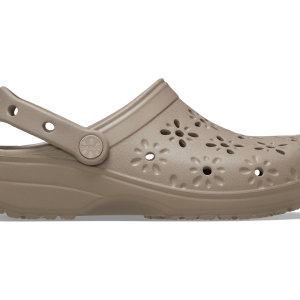 CROCS Unisex Classic Floral Cut Out Clog | Taupe