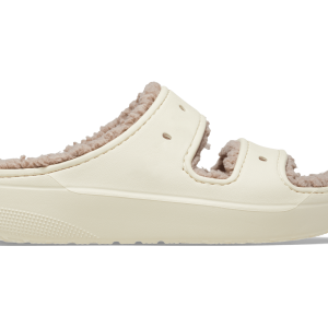 Crocs Unisex Classic Cozzzy Lined Sandal - Bone