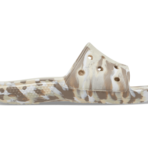 Crocs Unisex Classic Marbled Slide - Bone
