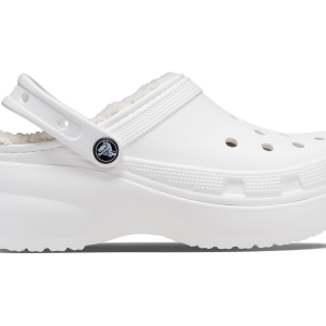 Crocs Unisex Classic Platform Lined Clog - White