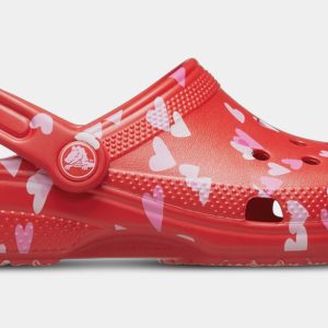 Classic Clog Valentines Day Preschool/Grade School Sandals (Pink/Red/White)