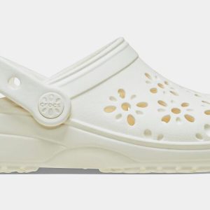 Classic Clog Floral Cut Out Infant Toddler Sandals (White)