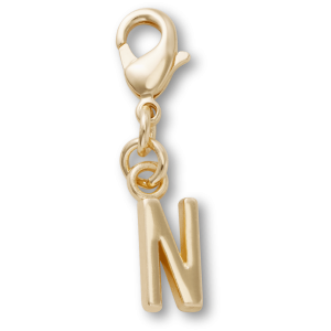 Gold Letter N Charm