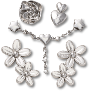 Silver Meta Floral 5 Pack